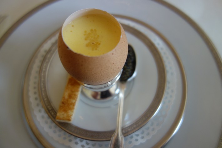 egg with caviar