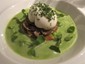 hen egg with pea veloute