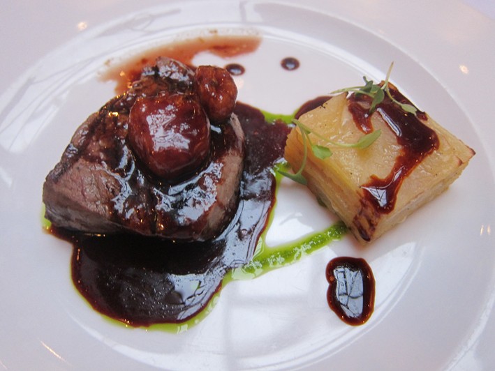 beef with potato millefeuille