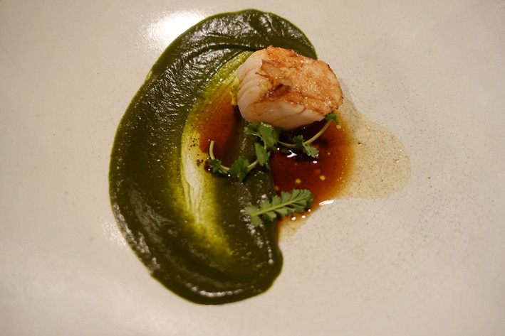scallop and spinach