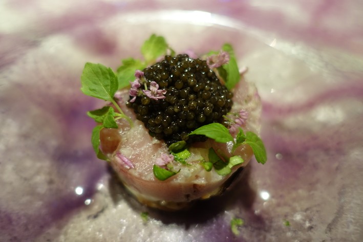 bonito with caviar
