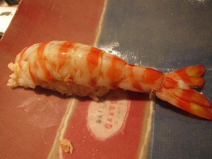wild tiger prawn sushi