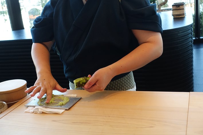 wasabi being grated