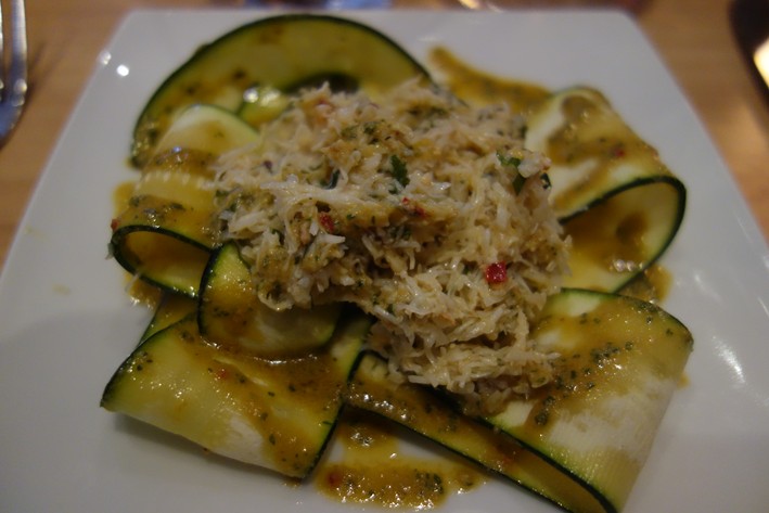 crab and courgette