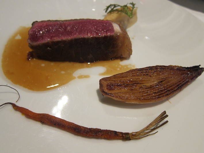 aged beef with sweet shallot