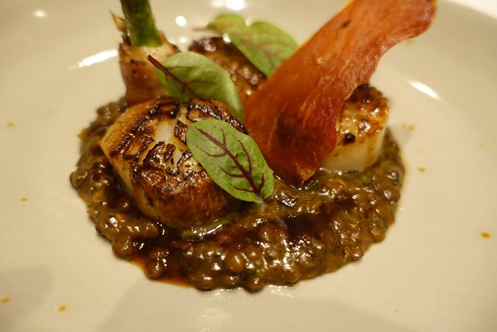 scallops on puy lentils