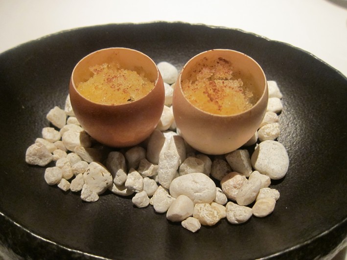 egg shell with chocolate