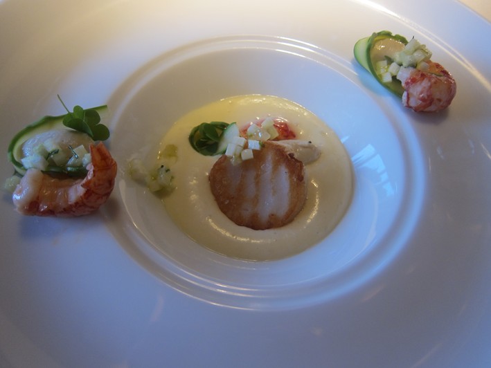 scallop and crayfish