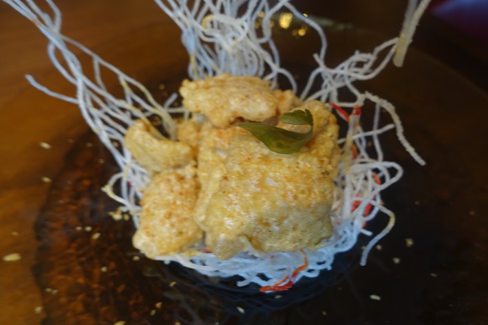 squid in noodle basket