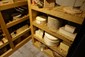 cheese room with hard cheeses