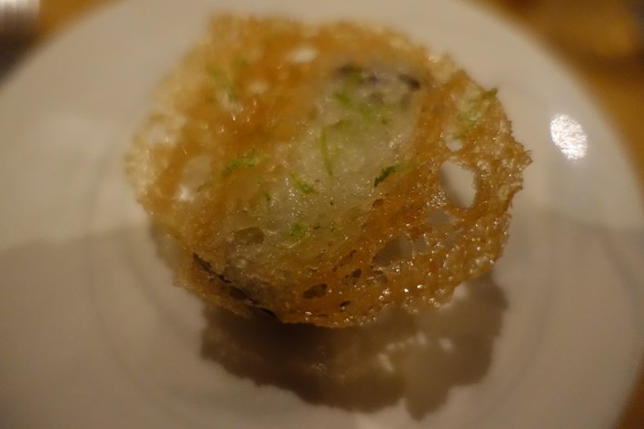 tempura aubergine canapé