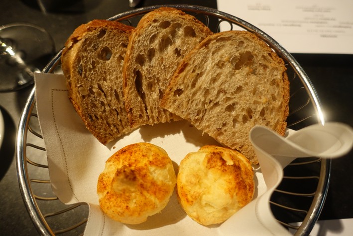 gougeres and bread