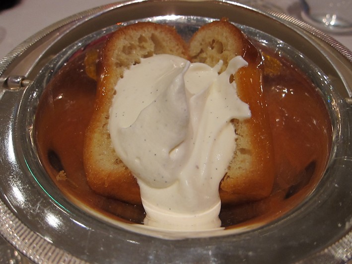 rum baba with creme chantilly