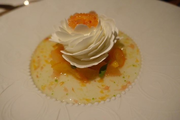 dessert of citrus and meringue