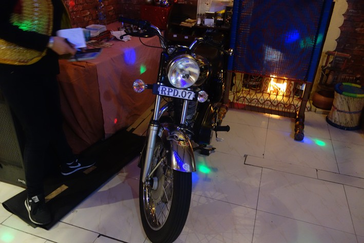 vintage motorcyle on display