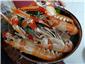 live langoustines displayed