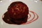 choux bun with raspberry