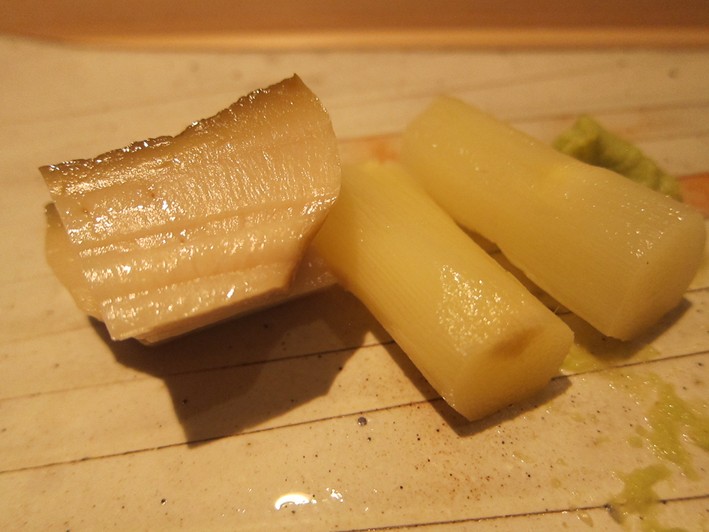 abalone and white asparagus